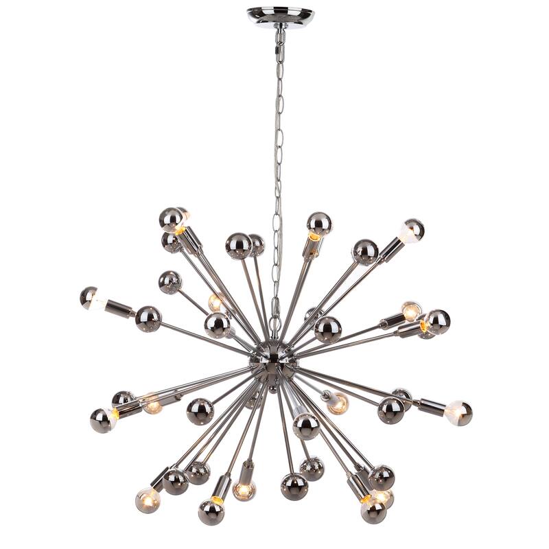 SAFAVIEH Lighting Starburst Sputnik 20-light Chrome Chandelier - 31"x31"x22-94" - 31"W x 31"D x 94"H