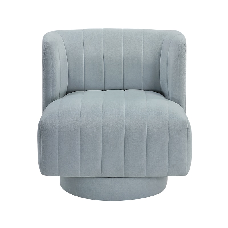Bay 27.5" Textured Swivel Chair - Channel Tufted Barrel Back