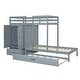 preview thumbnail 16 of 16, Twin-over-Twin Bunk Bed with Wardrobe, Drawers, and Shelves