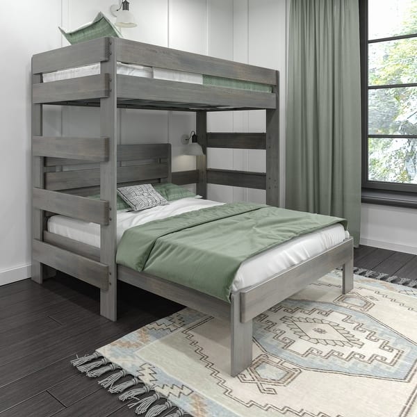 slide 2 of 11, Max and Lily Farmhouse Twin over Full L Shaped Bunk Bed Driftwood