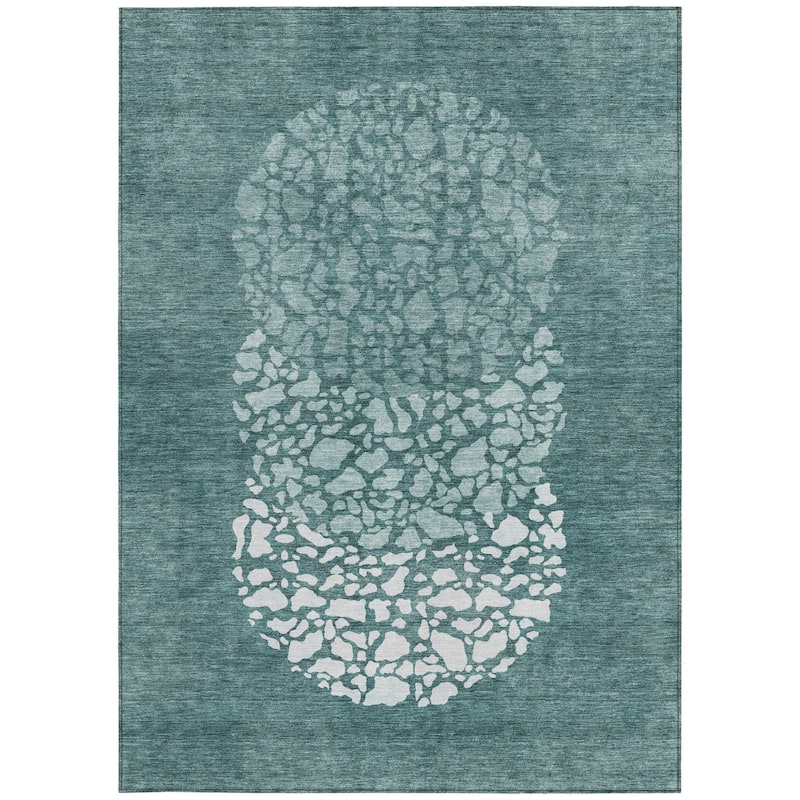 HomeRoots Abstract Transitional Rectangle Outdoor Rug