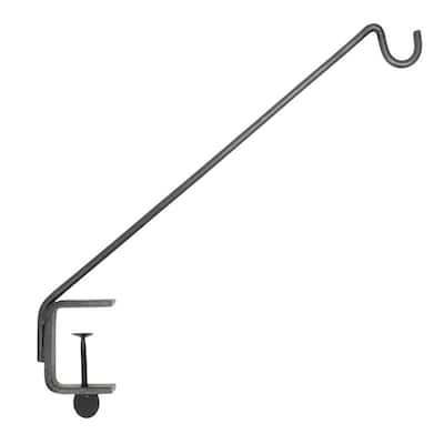 Achla Designs 45 Degrees Angled Rail Mount Pole, 24 Inch Tall, Black Powder Coat Finish