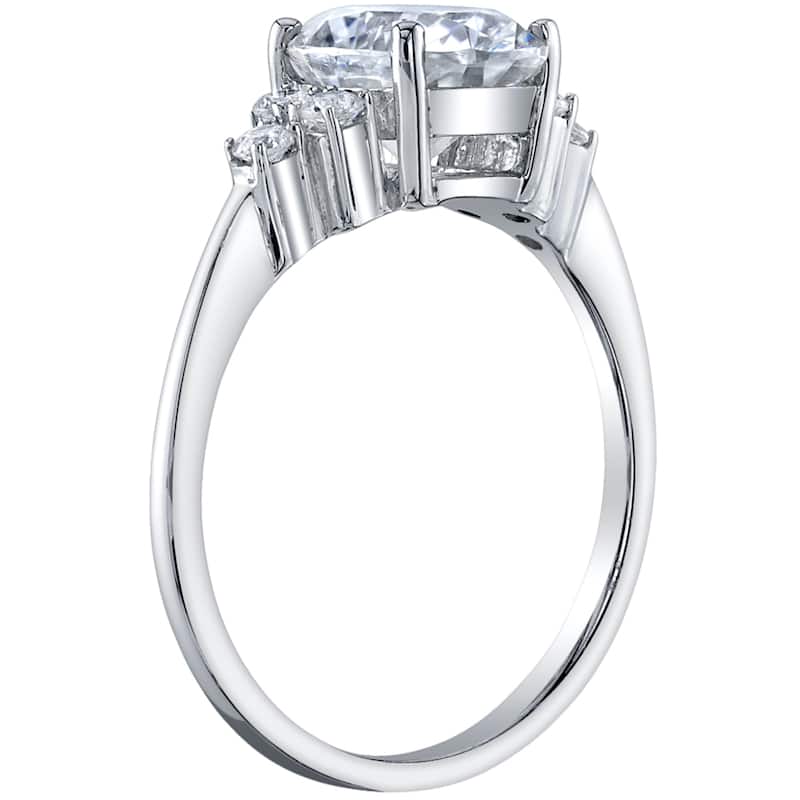 2 ct Moissanite Oval Engagement Ring Wedding Band Bridal Set in Sterling Silver