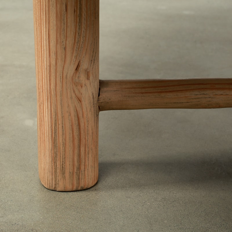 48" Round Coffee Table with Round Legs Weathered Natural