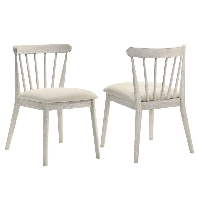 Dining Chair Simple Office Chair Set of 2 Coffee Chair Dressing Chair White Kitchen Chair with Wood Legs - White