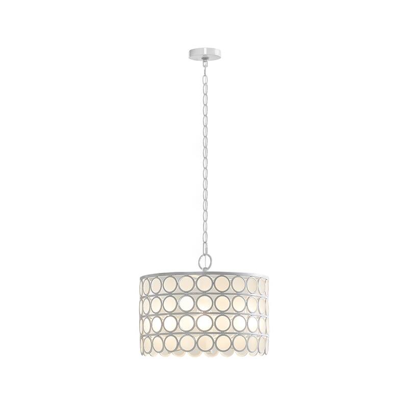 4-Light Glass Drum Shade Chandelier for living room,bedroom,and dining room