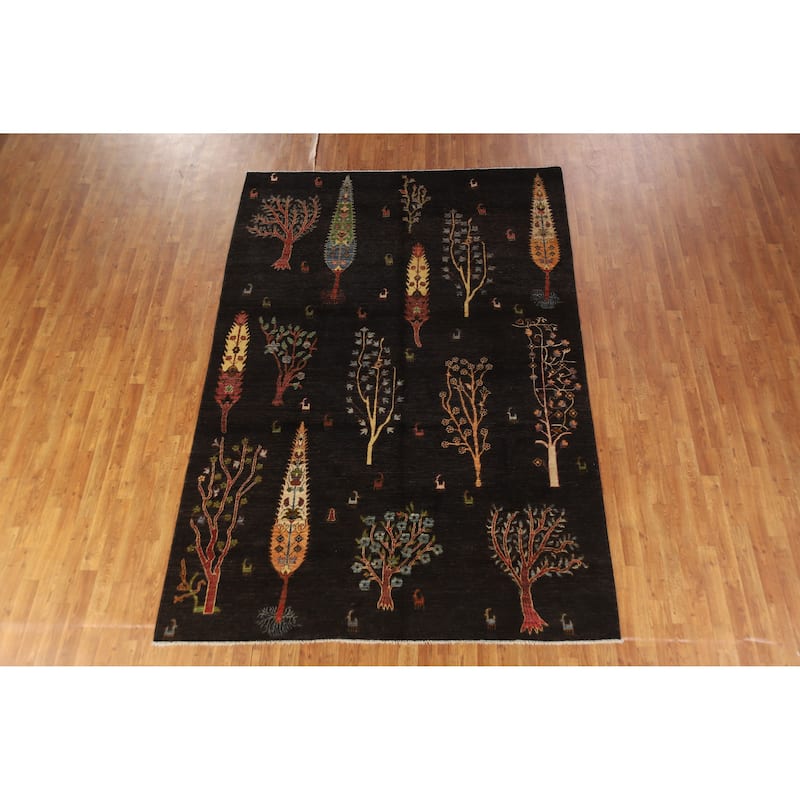 Hand Knotted Oriental 100% Wool Carpet Traditional Floral Brown Ziegler Area Rug - 9' 6'' X 6' 6''