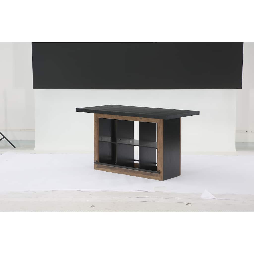 62.6" Rectangular Home Bar Table with 6 Spacious Cubbies