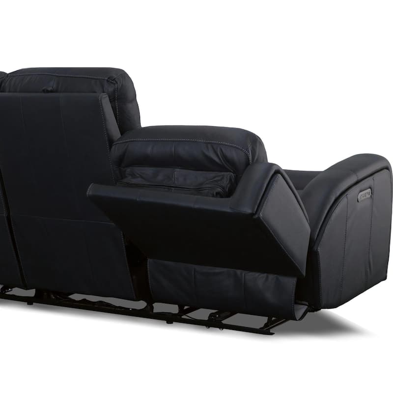 Grant 87" Leather Power Reclining Sofa with Power Headrests by Flexsteel