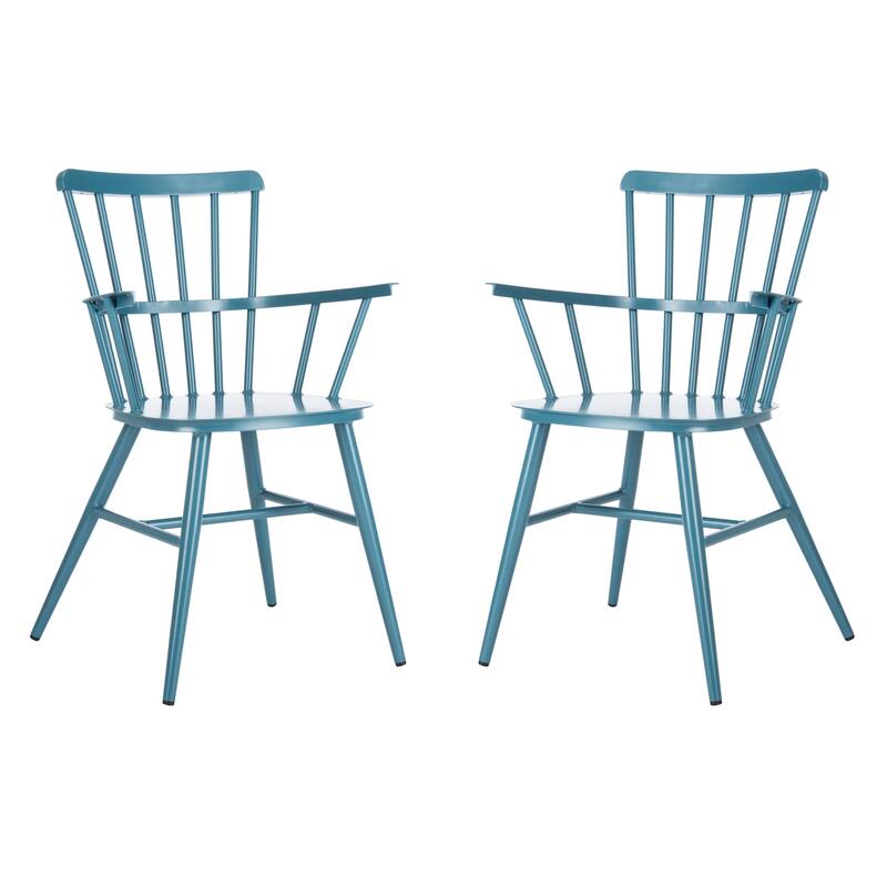 SAFAVIEH Outdoor Annalise Aluminum Arm Chair (Set of 2) - 22Wx21Dx33H