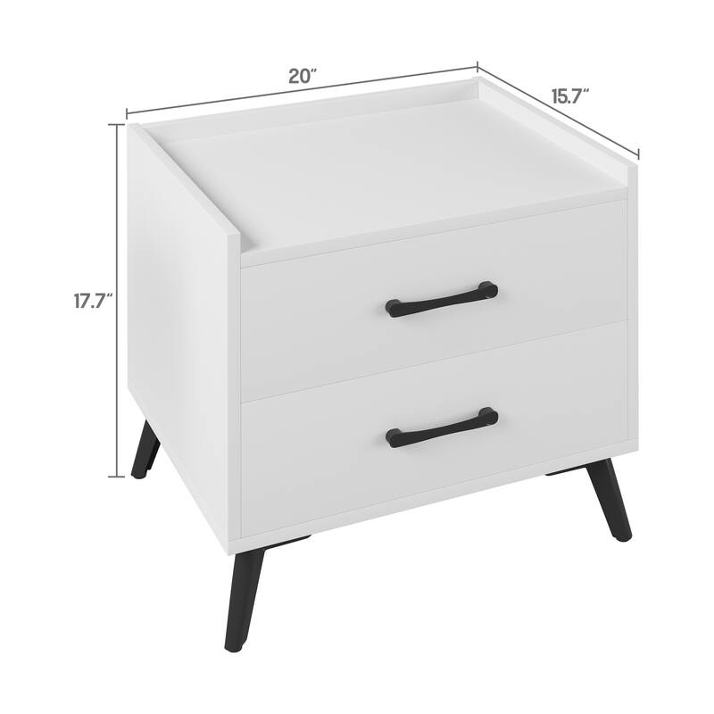 Edge Protection Design 2-Drawer Nightstand