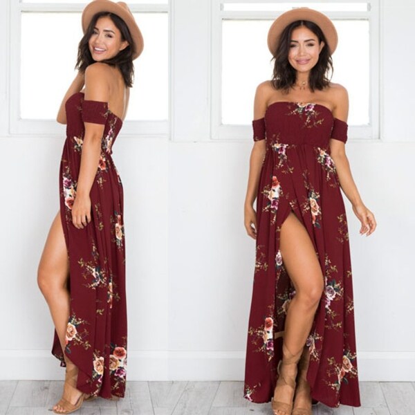 cotton bandeau maxi dress