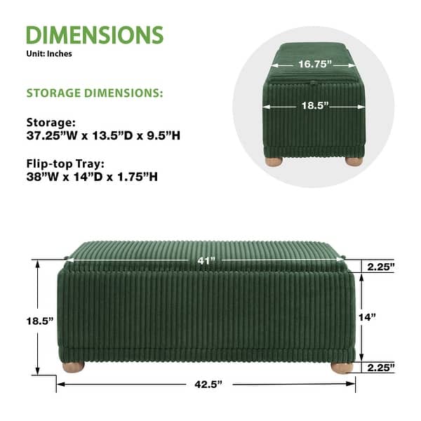 dimension image slide 2 of 3, Sahara Storage Bench