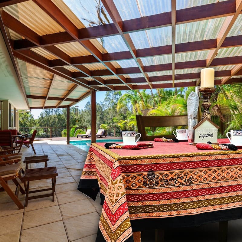 Cotton Block Print Luxurious Geometric Tablecloth Collection