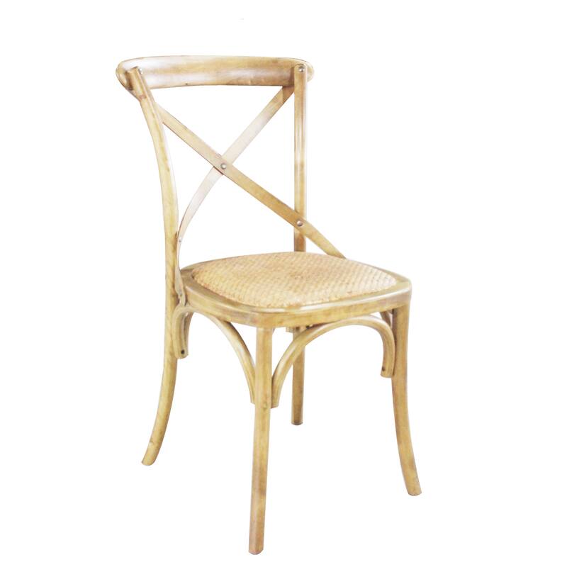 Porthos Home Remus Wood Dining Chair, Rattan And Birch Wood - Nature