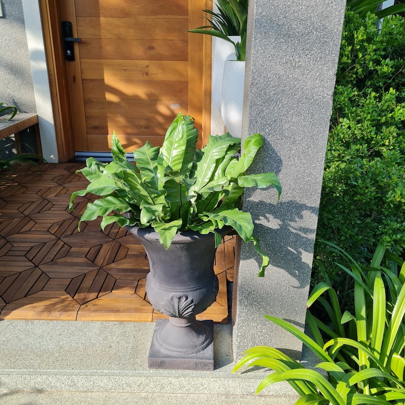 DreamPatio Fiberstone Urn Planter (21 inch H x 15 inch D) - 15"x15"xH21"