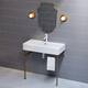 Claire Ceramic Console Sink White Basin Gold Legs