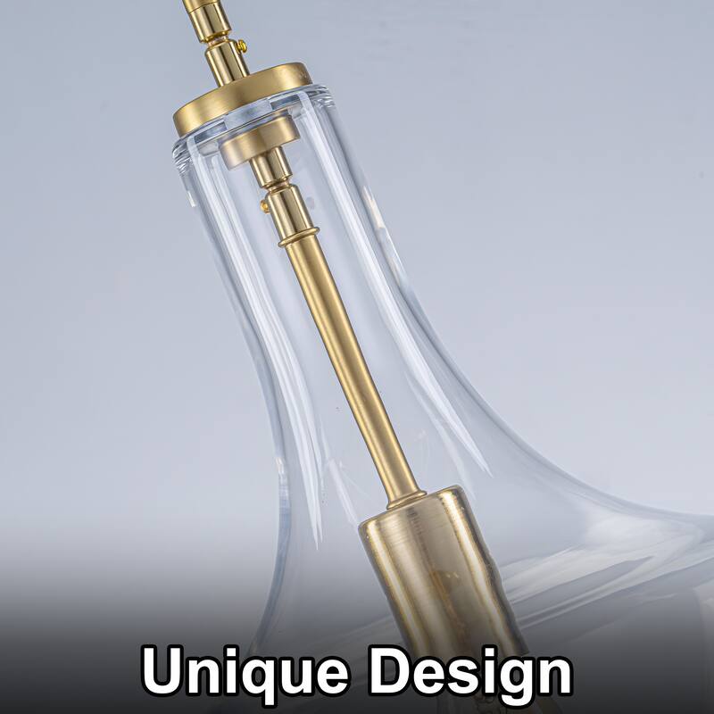 Starsky 1-light Modern Teardrop Pendant Light with Thick Clear Glass Shade