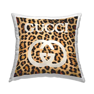 Stupell Leopard Pattern Fashion Printed Throw Pillow by Madeline Blake