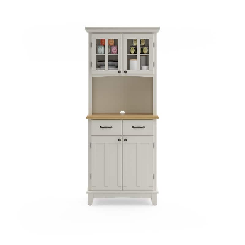 Homestyles Buffet Of Buffets Off-White Wood Buffet with Hutch - 31" x 16" x 72"