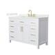Option White / Giotto Quartz Top / Brushed Gold Hardware