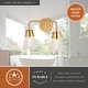 preview thumbnail 5 of 9, Harper Natural Brass Gold Bathroom Vanity Lighting Fixture, Clear Glass Shade, Dimmable, LED Compatible, Wall Mount Sconce