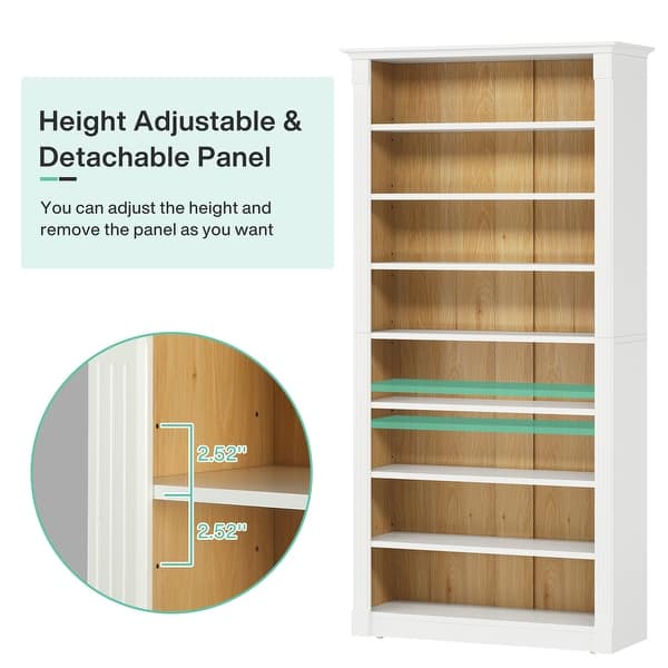 8-Tier Shoe Rack, Wooden Freestanding Shoe Storage Cabinet for 32-40 Pairs, Shoe Organizer Shelf for Entryway, Closet， White