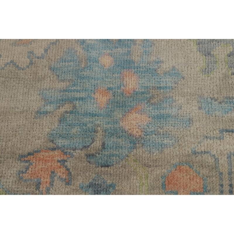 Oriental Beige Oushak Indian Area Rug Hand-Knotted Wool Carpet - 7'10" x 10'2"