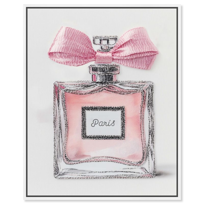 Simple Perfume Bow Canvas by Art Remedy - White - 16" x 20"
