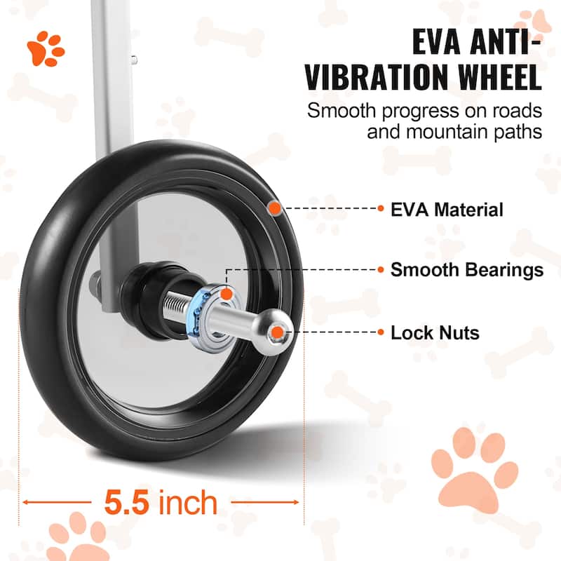 Dog Wheelchair for Back Legs for Injured, Disabled, Paralysis, Hind Limb Weak Pet(XS) - 4.92ft