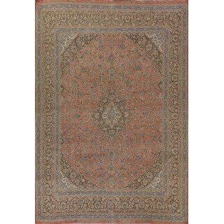 Distressed Traditional Persian Vintage Rug Hand-Knotted Wool Carpet - 9 ...