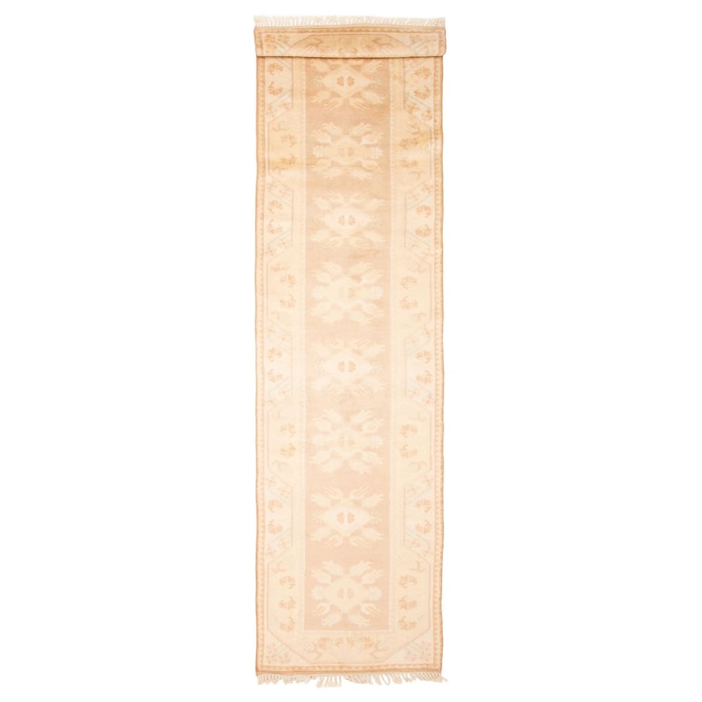 ECARPETGALLERY Hand-knotted Color Transition Brown Wool Rug - 3'2 x 12'6
