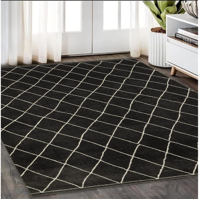 HomeRootsTrellis Transitional Rectangle Area Rug - 90.55' X '62.99' X '0.39
