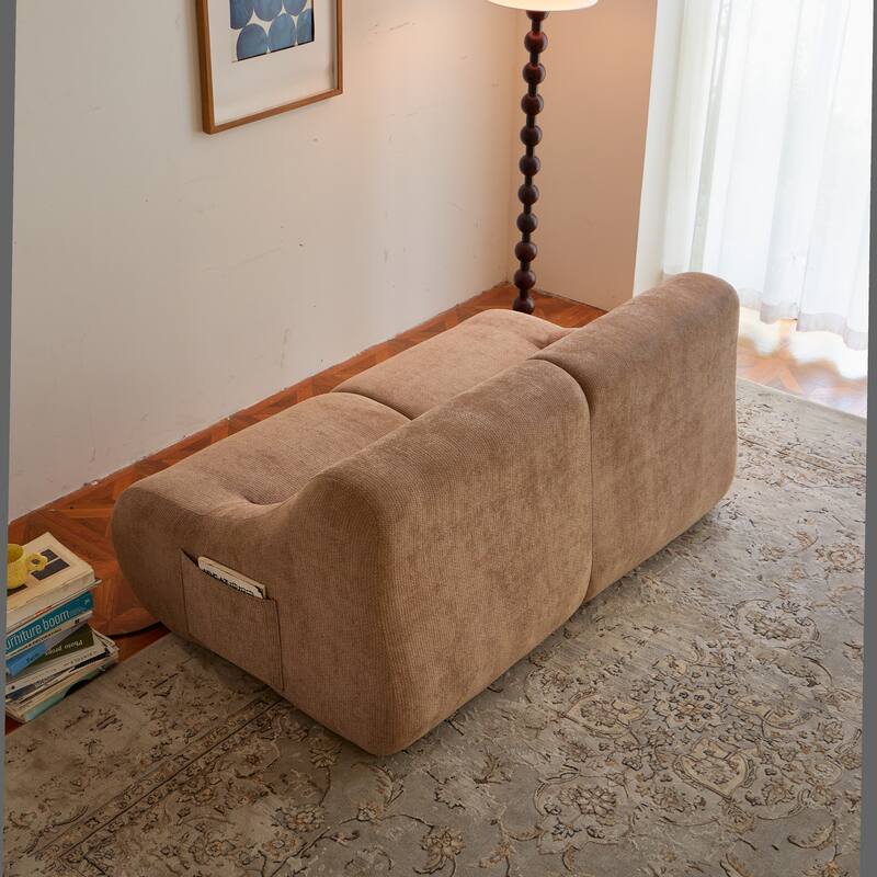 Memory Foam 2-Seater Couch, Deep Seat Modern Sofa