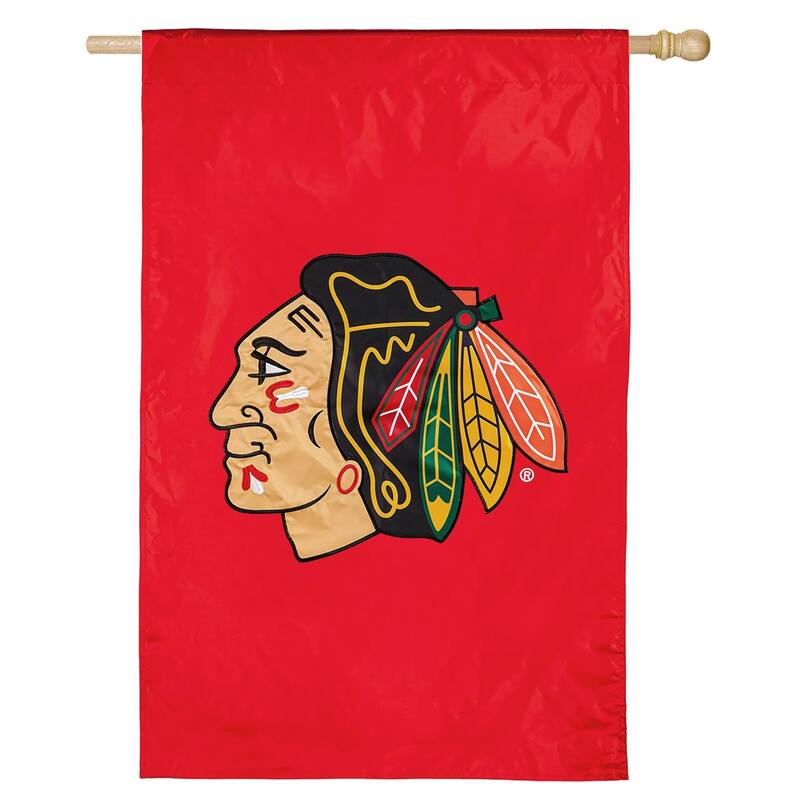 Applique Flag, House Size, Chicago Blackhawks