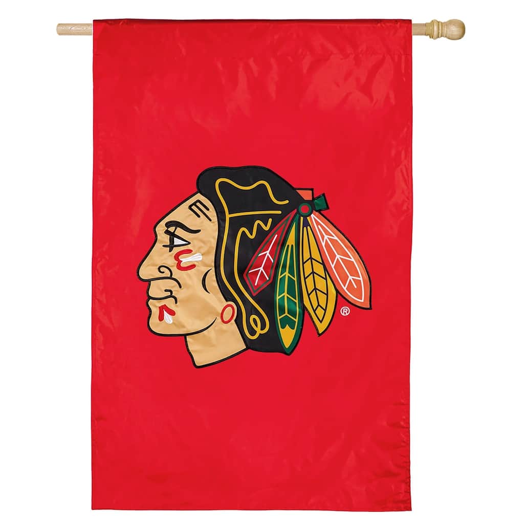 Applique Flag, House Size, Chicago Blackhawks