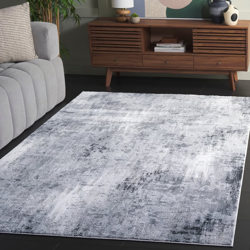 SAFAVIEH Slate Pauline Modern Abstract Rug - Grey/Ivory - 5'3" x 7'6"