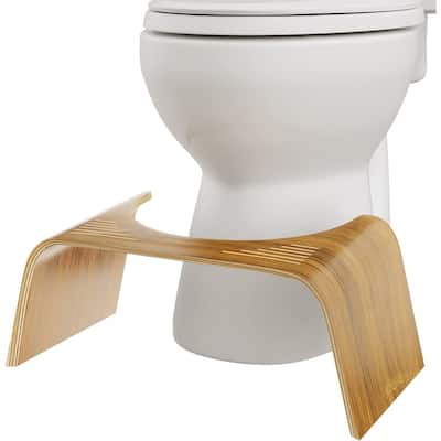 Squatty Potty Slim Teak Toilet Stool, 7 Inch Height, Original Bathroom Wood Stool for Natural Positioning - Brown