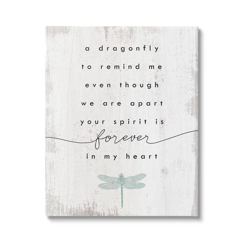 Stupell Dragonfly to Remind Me Grieving Inspirational Insect Phrase Canvas Wall Art - Black - 24 x 30