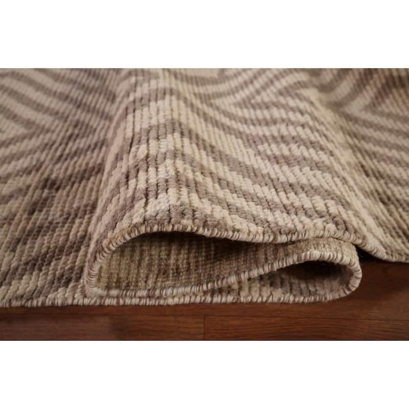 All-Over Geometric Moroccan Large Area Rug Handmade Wool Carpet - 9'10"x 14'9"