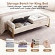 preview thumbnail 63 of 79, 66" Storage Bench King Size End of Bed with Double Lids and Gold Legs