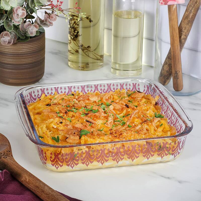 Spice By Tia Mowry 1.8 Quart Spicy Cloves Glass Square Baker