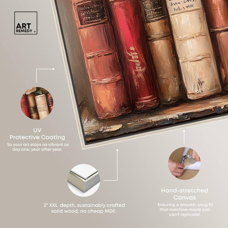 Bookshelf Bouquet III Canvas by Art Remedy