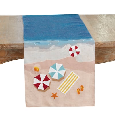 Linen Blend Beach Table Runner - 16"x70"