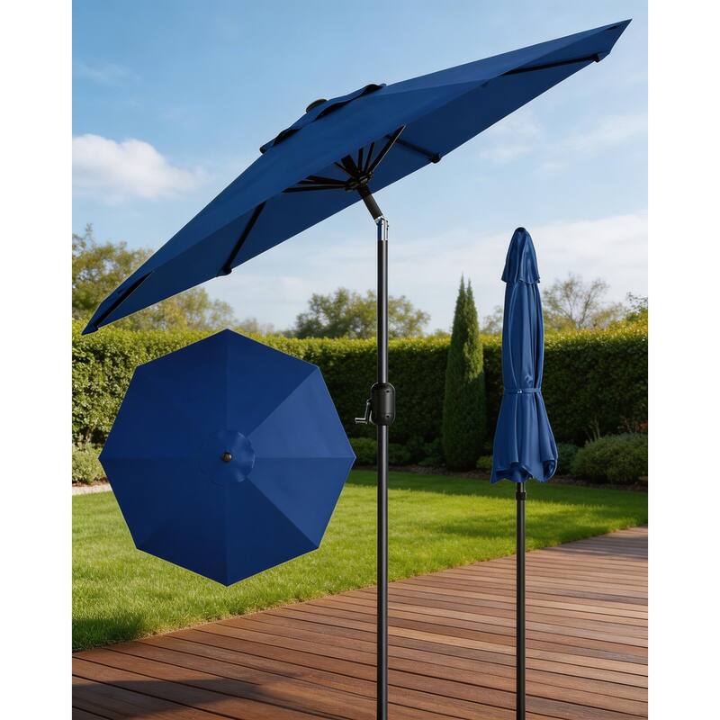 10ft Outdoor Patio Umbrella, with Crank Lift & Push Button Tilt, UV Protection Waterproof