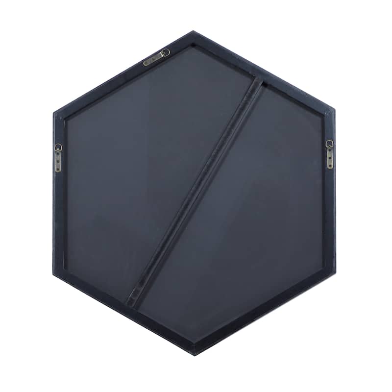 Contemporary Hexagon Wood Wall Mirror - Multiple Finishes and Sizes