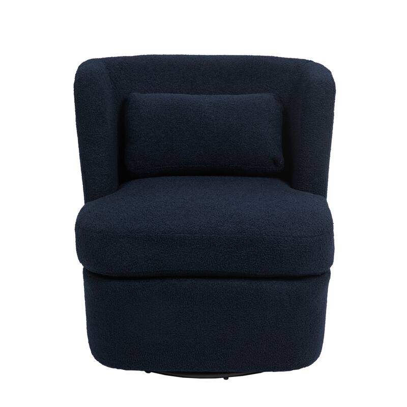 Boucle 360 degree Accent Swivel Barrel Chair