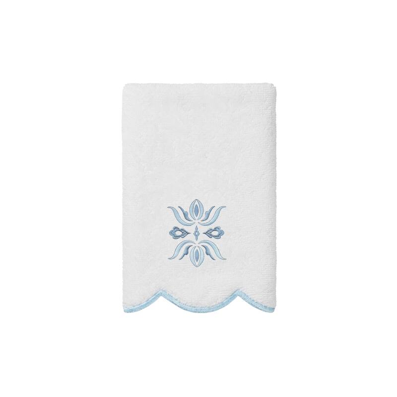 Authentic Hotel and Spa 100% Turkish Cotton FLOWER CREST Scallop Towel Collection