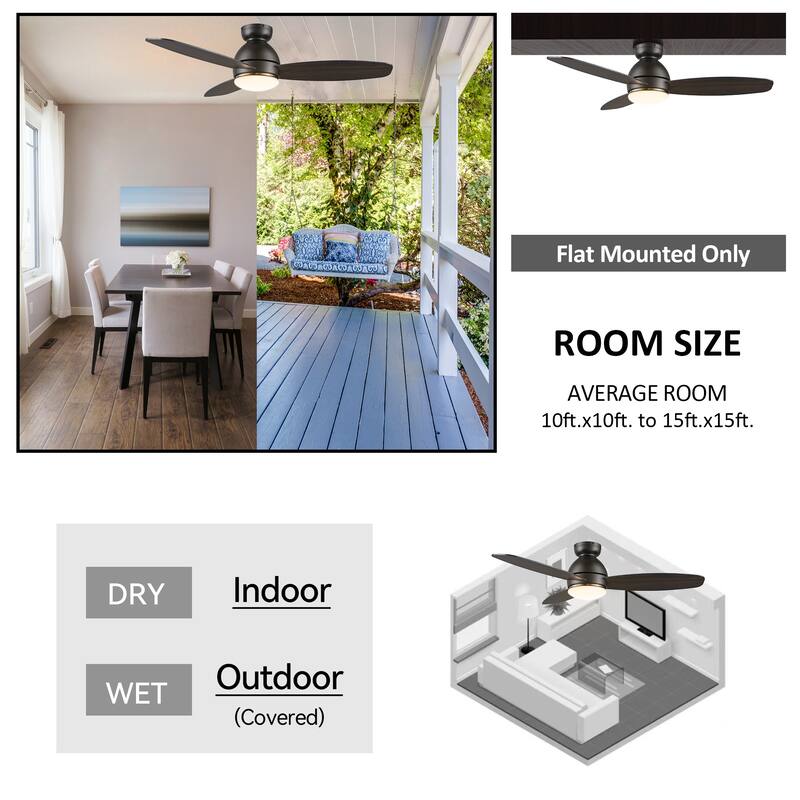 CARRO Quest 48" Smart Ceiling Fan with Light and Remote Control