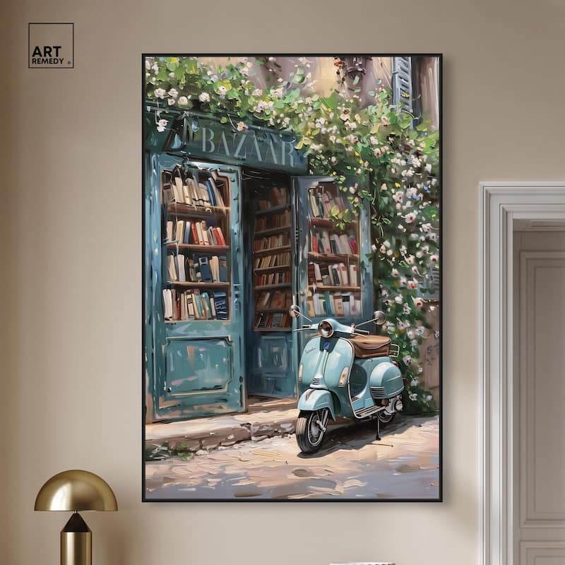 Quaint Bookstore Canvas by Art Remedy